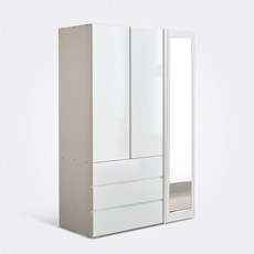 장인가구 블랑쉬 1200 3단서랍 전신거울 옷장 장롱 시스템옷장, 멀바우