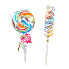 롤리팝 미니 15g 낱개 + 꽈배기모양캔디 15g 낱개 / 세트 막대 사탕 오로라 회오리 길쭉한 무지개 단체 답례품 화이트데이 크리스마스 할로윈, 4세트, 30g
