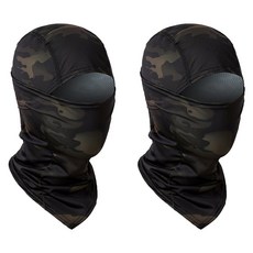 1+1 여름 자외선차단 쿨 바라클라바 자전거 오토바이 발라클라바, 택티컬 블랙, 2개