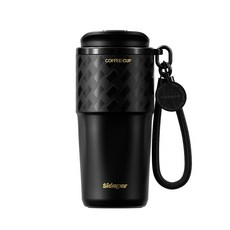 Sidagar 570ml 세라믹 코팅 커피 텀블러 직음용 빨대 없음, 1개, 블랙