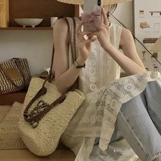 펀칭 레이스 민소매 앤틱 원피스 [WFJF6JU_260522]