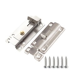 201不鏽鋼方款插銷 - 防盜門鎖門栓, 1個, 大款-手動/自動隨機