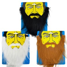 구렛나루 수염 색상선택 분장 인조털 가짜턱수염 엽기 분장, 구렛나루수염(화이트)