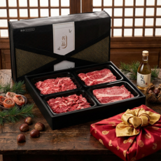 고기생각 부산 투뿔 한우선물세트 B-2 구이용 1.6kg 꽃등심 갈비살 제비추리 투플 투쁠 소고기세트, 1개