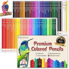 해외 Fenmay 성인용 컬러링 북용 색연필 72개 소프트 코어 드로잉 스케치 블렌딩 쉐이딩 연필 초보자 아티스트를 위한 컬러 세트 선물 미국매장정품+ 1850374, 해외 Fenmay 성인용 컬러링 북용 색연필 72개 소