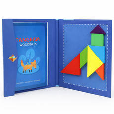 원목 칠교 놀이 탱그램 자석 칠교 교구 교재 퍼즐 모양만들기 종류다양, 1개, 1인용, 옵션1번파랑