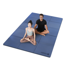 유렌 특대형 TPE 접이식 요가매트 10mm 폴딩 홈트매트 2인용 필라테스 운동매트, 1개, 딥블루