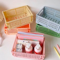 미쥬 접이식 폴딩 바구니 플라스틱바구니, 중형 블루