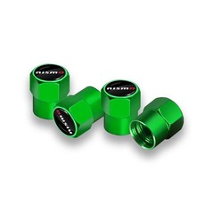 자동차 휠 타이어 밸브 시스템 캡키체인 키링 배지 니스모 쥬크 티다 티아나 페어레이디용, 1. Nismo-green-4pcs, 1개