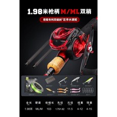 FOX 遠投防炸線 路亞竿套裝, 超輕手感1.98米槍柄M/ML雙稍 0