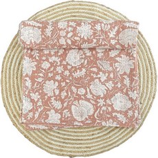 Indian Handblock Kantha Floral Printed Handmade Quilted Blanket Vintage Home Decorative KanthaThro, 트윈(60X90) 인치, 복숭아.