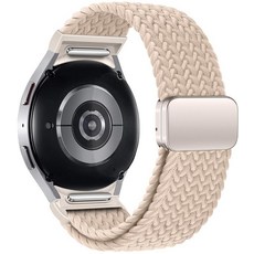 삼성 갤럭시 워치 7 6 5 4 FE 40mm 44mm/6 클래식 43mm 47mm/4 42mm 46mm/5 프로 45mm용 나일론 밴드 원 클릭 부착물 갭 없는 마그네틱, 밀크티, 밀크티