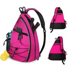 WOLT 피클볼 가방 여성용 크로스바디 슬링백 테니스용 펜스 후크가 달린 백팩 라켓볼, Pink, 1개, 핑크 452542