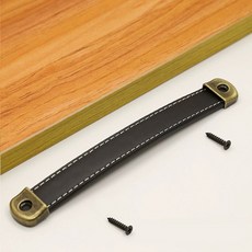 트렁크 짐 가방 캐비닛 서랍용 손잡이 당김 1/2개 가죽 스트랩, 2Pcs, Bla