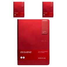 지퀀스 타임밸류 360 모눈종이 슬림 노트 A5 L 100매입, 레드, 3개
