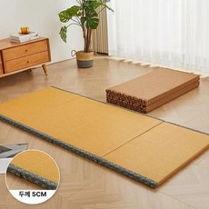 바닥 매트리스 3단 접이식 코코넛 팜 매트 손님용 토퍼, 오텀 문 콜드 리버 5cm