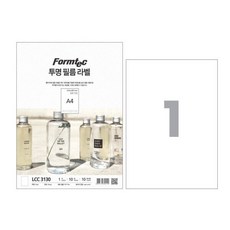 폼텍 LCC-3130 투명 필름 라벨 A4 10매 레이저용, 단품