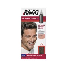 저스트 포 맨 남성 미디엄 다크브라운 염색약 Just for Men Hair Colour 40 Medium Dark Brown, 1개