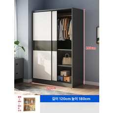 꾸꾸상점 붙박이장10자 슬라이딩 300cm 손잡이 도어, 아테네스 블랙 + 120cm