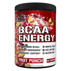 EVLUTIONNUTRITION BCAA ENERGY支鏈胺基酸能量粉 水果賓治口味, 1個, 297g