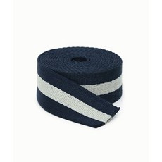 패션스타트 롤 투컬러 포인트 가방끈 웨이빙끈 38mm X 45m, 네이비&아이보리, 1개