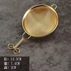 創意茶漏耐熱304不銹鋼茶濾網泡茶茶葉濾網過濾器茶隔濾茶器配件, 鈦金金箍把茶漏（大號）, 1個