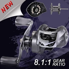 Sougayilang-낚시 릴 8.1:1 고속 기어비 최대 드래그 5kg 베이트 캐스팅 릴 마그네틱 브레이크 담수 베스, 왼손, 01 실버