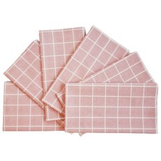 캐프마켓 일회용 격자 방수 테이블보 원형 사각 식탁보, 핑크, 6인(137 x 180 cm), 6개