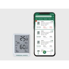스마트 온도 및 습도 측정. 스마트폰 App 실시간 모니터링 실내 및 실외 Temperature/Humidity BlueTag TH20, 화이트, 18개