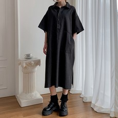 마이쏭 여성 빅사이즈 데님원피스 반팔 캐서린데님셔츠롱원피스