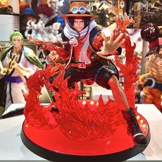 海賊王 艾斯公仔 燈座發光 藝術王者 正版公仔意象化 - 火拳艾斯, 1個, 無燈版(艾斯版本1),含公仔(附正版原盒)