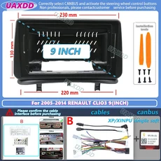 2005 르노 CLIO3 용 안드로이드 9 인치 프레임 CD 페시아 케이블 하네스 어댑터 플레이어 멀티미디어 대시, 07 For 2005 2014 CLIO3