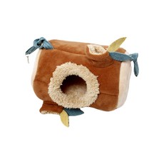 리빙듀오 햄스터 통나무 패브릭 숨숨집, 브라운, 1개