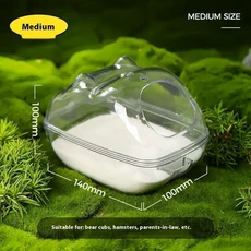 새로운 대형 공간 투명 햄스터 욕조 분리형 햄스터 욕실 화장실 샌드 박스 작은 애완 동물 목욕 제품 1 Pcs