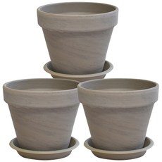 필플랜트 독일토분 기본형 모카+화분받침 세트, 기본 모카, 3개