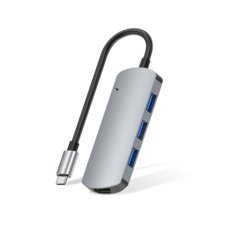 ACMEZING 5포트 C타입 멀티허브 USB 3.0 초고속 4K HDMI PD100W 5in1 멀티포트 HC-5, 그레이, 1개