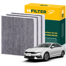 하이필터 기아 자동차 K5 활성탄 에어컨필터, 3개, K5 (DL3) HEV HI-L012