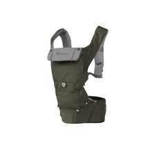 허그파파 NEW 다이얼핏 올인원 아기띠 & 오가닉 침받이 2종 세트, 카키