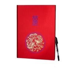 結婚禮金簿 嘉賓簽到簿 婚禮登記本, 1本 連頁禮金本 燙金鸞鳳和鳴款 可寫272人送2支筆, 1個