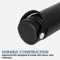 廣口水瓶更換蓋蓋空間壺 PP 吸管 - 不含 BPA (教師節禮物推薦), 直黑色,12oz-64oz 全部適合, 1個