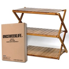 원스위크라이프 우드쉘프 캠핑선반, 3단, 1개