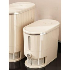 원두디스펜서 콘푸라이트디스펜서 습기 두꺼운 방지 쌀통 5kg-크림색플래이팅, 잡곡 면통 화이트 1개
