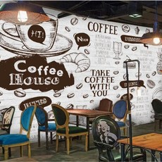 사진 벽 종이 스티커 미식가 패스트 레스토랑 서양 상점 칠판 벽화 벽지 홈 장식, 3. 19100917