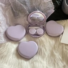 빈티지 하트 블랙 퍼플 컬러렌즈 박스 도구 키트 렌즈 보관 케이스 거울 핀셋, 1개, 1. 1Ppc purple