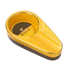 【崇德店】雪茄煙灰缸 陶瓷煙灰缸 小號桌面收納煙灰缸, 黃色,118*67*25/138g, 1個