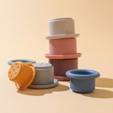 유아 실리콘 컵쌓기 블럭 스태킹컵 아기 촉감놀이 장난감, 1개, 컵쌓기세트