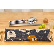 MIT防水餐具袋 環保餐具袋 兒童餐具袋 筆袋 鉛筆盒 soin所以工作室多功能收納袋, 1個, 兒童22*6公分