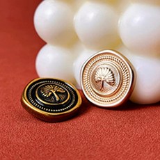 고급 나뭇잎도안 엔틱 금단추 양복단추 옷수선, 블랙,17mm, 블랙_17mm, 1개