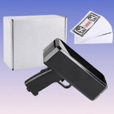 용돈총 머니건 + 가짜지폐 용돈, 1세트, 블랙