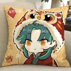 원신 샤오 봉제 인형 베개 골드록 인형 수호 야샤 장군 애니메이션/2D 베개, 14